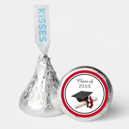 Black Red Graduation Cap  Tassel  Class Year Hersheys Kisses