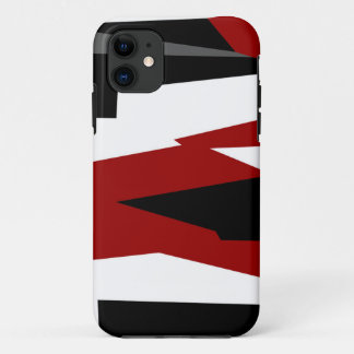 Black red gray and white iPhone 11 case