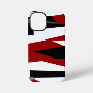 Black red gray and white iPhone 12 mini case