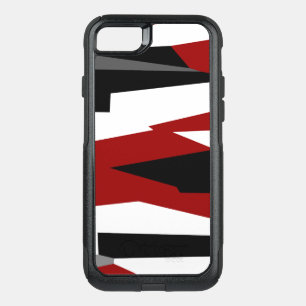 Black red gray and white OtterBox commuter iPhone SE/8/7 case