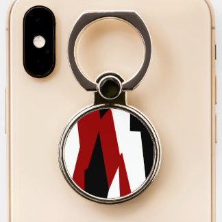 Black red gray and white phone ring stand