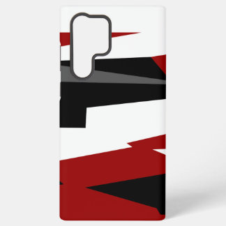 Black red gray and white samsung galaxy s22 ultra case