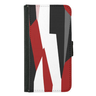 Black red gray and white samsung galaxy s5 wallet case