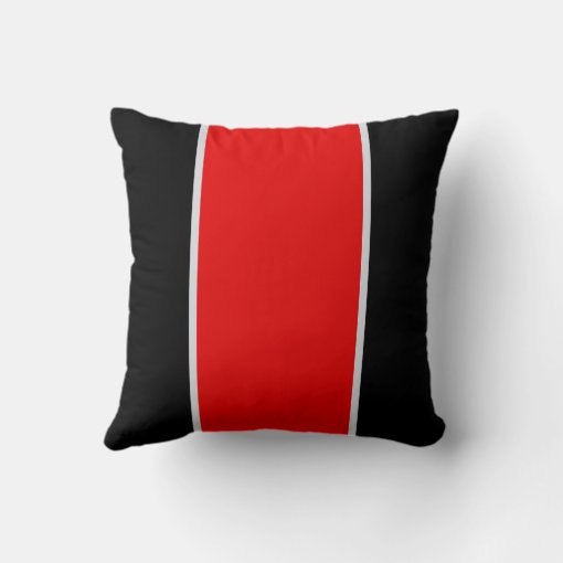 Black Red Gray Throw Pillow Zazzle