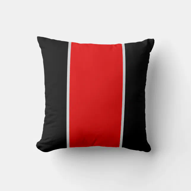 Black Red Gray Throw Pillow Zazzle
