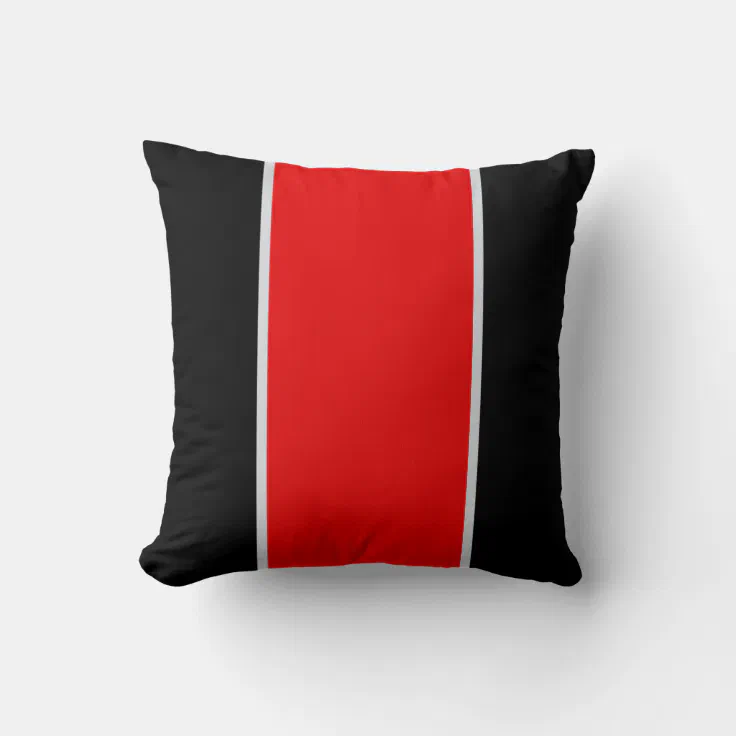 Black Red Gray Throw Pillow Zazzle
