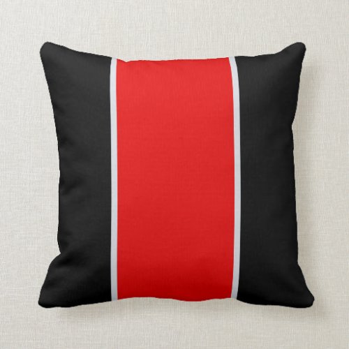 Black Red Gray Throw Pillow