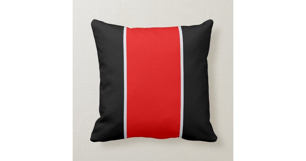 Black Red Gray Throw Pillow