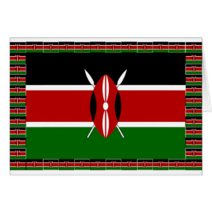 Black Red Green: Beautiful Kenya Flag Art Design Cards