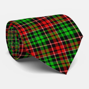 Black Red Green Plaid Tartan Design  Neck Tie