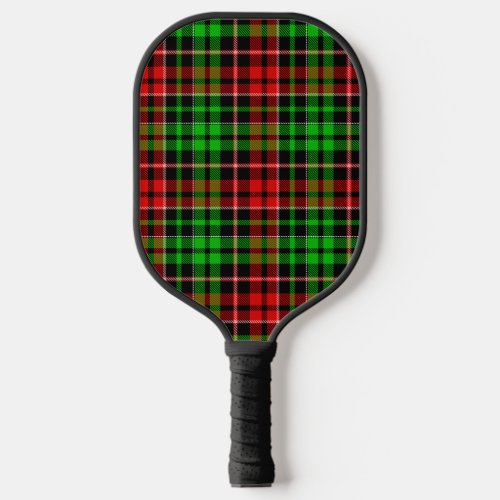 Black Red Green Plaid Tartan Design  Pickleball Paddle