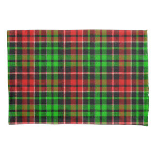 Black Red Green Plaid Tartan Design Pillow Case