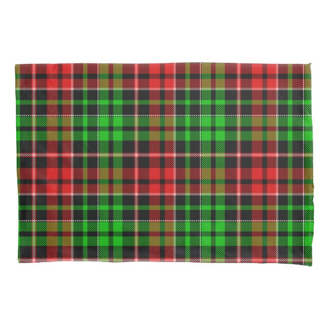 Black Red Green Plaid Tartan Design  Pillow Case (Front)
