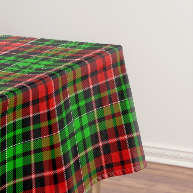 Black Red Green Plaid Tartan Design  Tablecloth (In Situ)