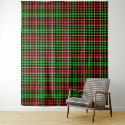 Black Red Green Plaid Tartan Design  Tapestry