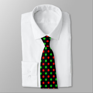 Black Red Green Polka Dots Design  Neck Tie