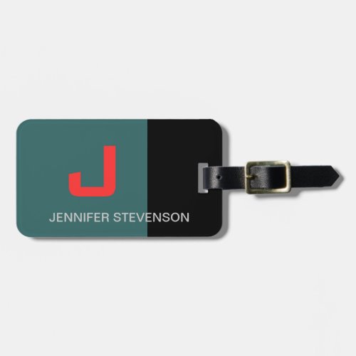 Black Red Grey Blue Monogram Luggage Tag