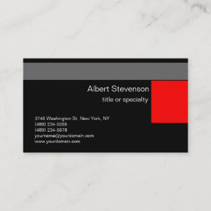 Black Red Grey White Consultant Business Card