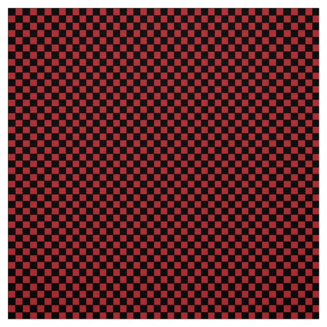Black & Red Grid Fabric: Bold & Modern Design Fabric (Swatch)