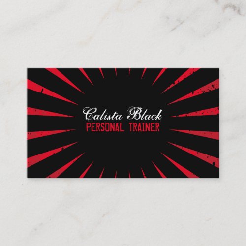 Black  Red Grunge Burst Custom Bizcards Business Card