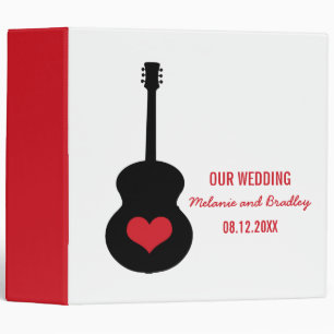 Black/Red Guitar Heart Wedding Binder