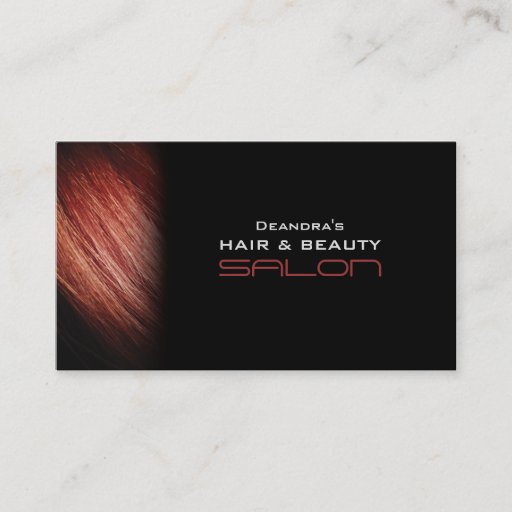 Customizable Black Red Hair Salon Appointment Business Card