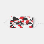 Black, Red, Hearts Club Diamonds Spades Face Mask (Front, Folded)