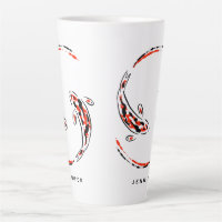 Chinoiserie Rose Trees Latte Mug, 12 Oz Ceramic Mug 