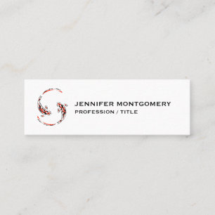 Black & Red Japanese Koi Fish Artistic Mini Business Card