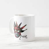 BLACK  RED JESTER MASK ,Masquerade Party Coffee Mug (Front Left)