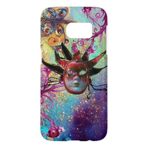 BLACK RED JESTER MASK Masquerade Party Green Blue Samsung Galaxy S7 Case