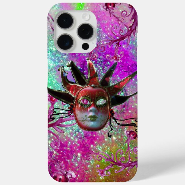 BLACK RED JESTER MASK Masquerade Party Purple Blue Case-Mate iPhone Case (Back)