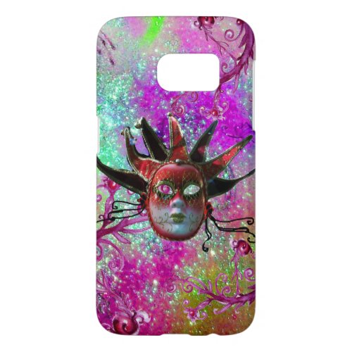 BLACK RED JESTER MASK Masquerade Party Purple Blue Samsung Galaxy S7 Case