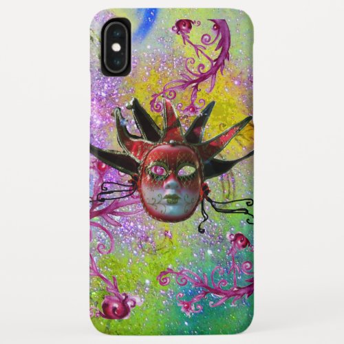 BLACK RED JESTER MASK Masquerade Purple Green iPhone XS Max Case