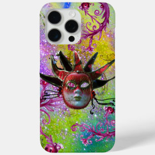 BLACK RED JESTER MASK Masquerade Purple Green iPhone 15 Pro Max Case