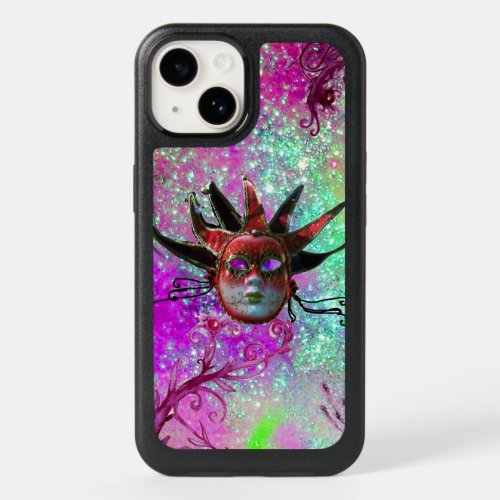 BLACK RED JESTER MASK Masquerade purple violet  OtterBox iPhone 14 Case