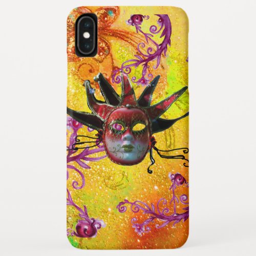 BLACK RED JESTER MASK Masquerade Yellow  Purple iPhone XS Max Case