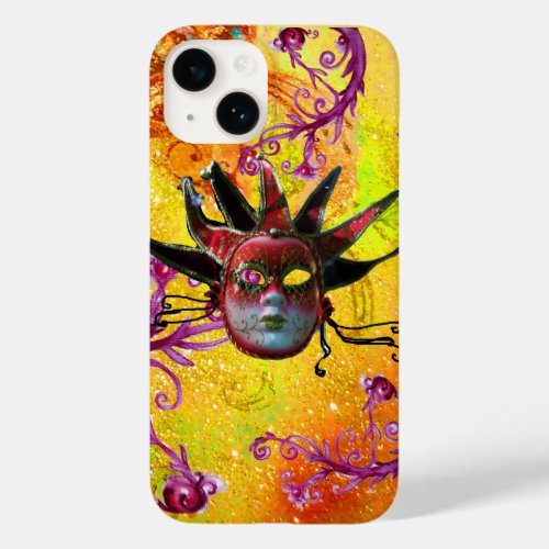 BLACK RED JESTER MASK Masquerade Yellow  Purple Case_Mate iPhone 14 Case