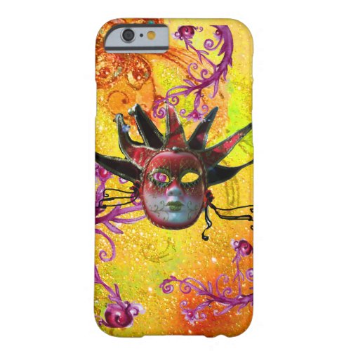 BLACK RED JESTER MASK Masquerade Yellow  Purple Barely There iPhone 6 Case