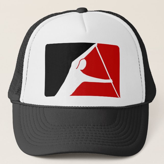 BLACK & RED LEAGUE OF PADDLERS TRUCKER HAT (Front)