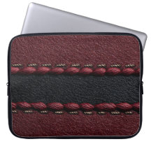 Black & Red Leather Effect