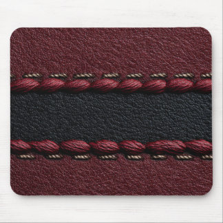 Black & Red Leather Effect Mouse Pad