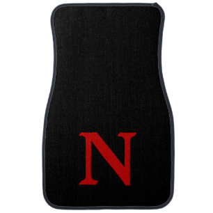 Black Red Letter N Car Floor Mat