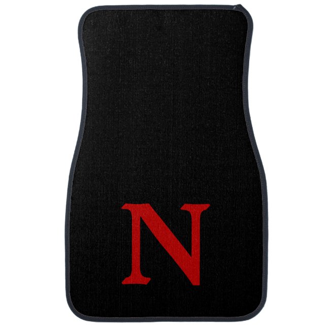 Black Red Letter N Car Floor Mat (Front)
