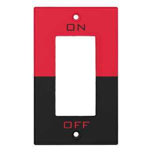 Black Red Light Switch Cover Custom Color or Text