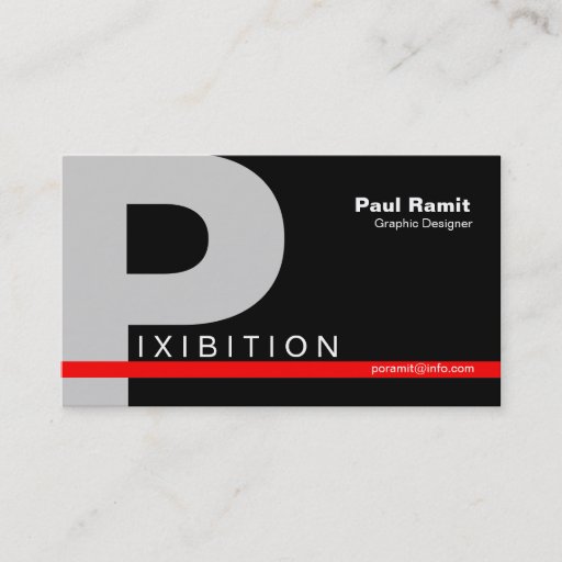 Customizable Black &amp; Red Line Business Card