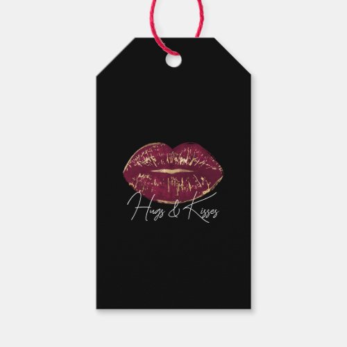 Black Red Lips Kiss Gift Tags