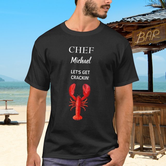 Black red lobster crawfish boil party chef cook T-Shirt (Creator Uploaded)