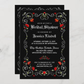 Black & Red LOVE Halloween Gothic Bridal Shower Invitation (Front/Back)