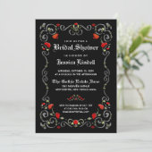 Black & Red LOVE Halloween Gothic Bridal Shower Invitation (Standing Front)